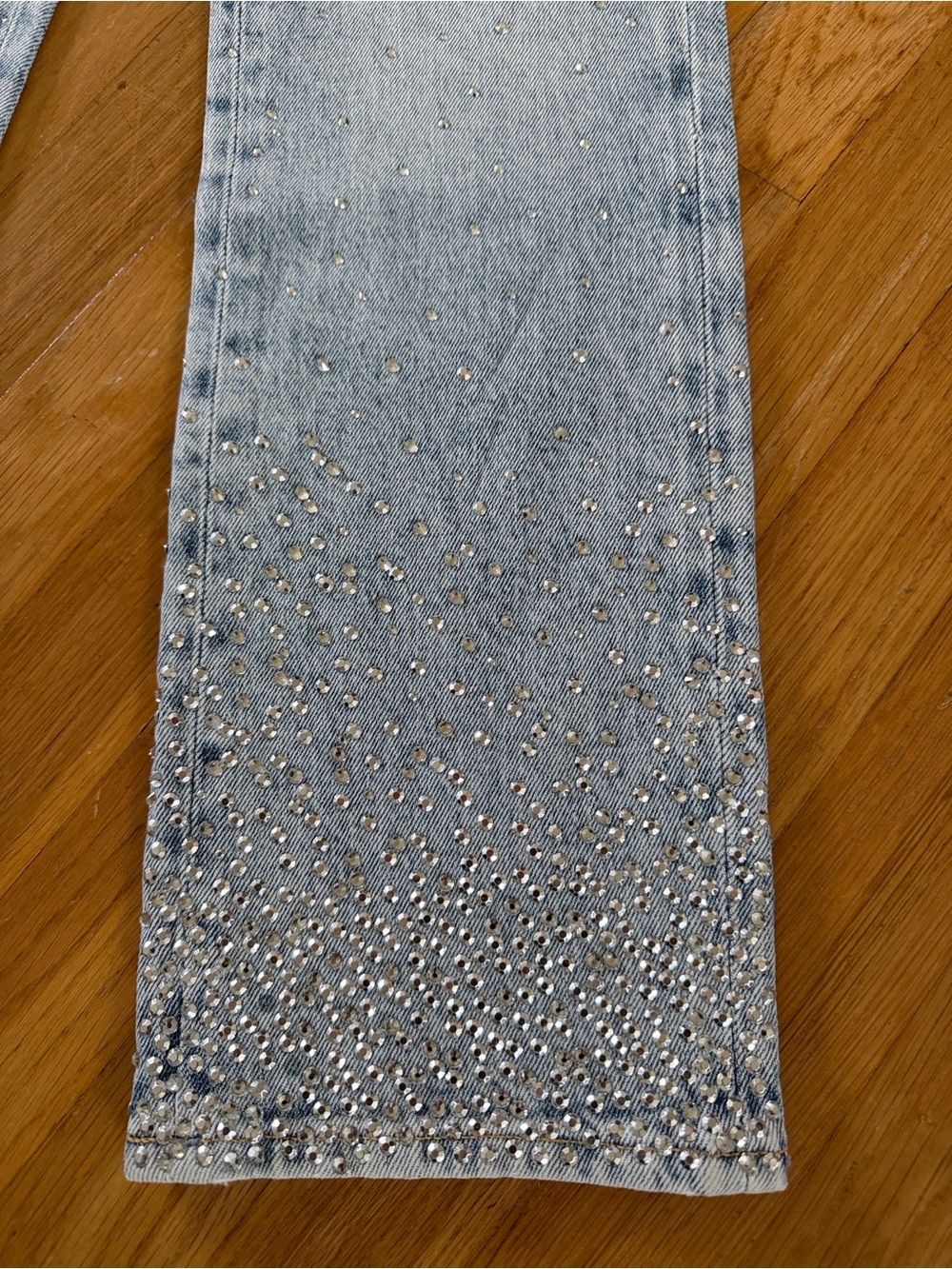 7 For All Mankind Light Blue Straight Leg Jeans - Picture 5 of 7